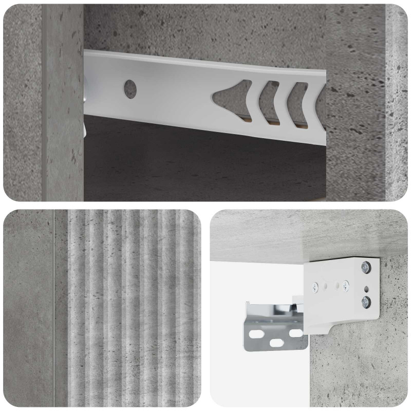 Wisząca Szafka Nocna 2 pcs Betonowy szary 33 x 34,5 x 20 cm