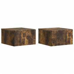 Wisząca Szafka Nocna 2 pcs Dąb wędzony 33 x 34,5 x 20 cm