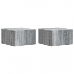 Wisząca Szafka Nocna 2 pcs Szary Sonoma 33 x 34,5 x 20 cm