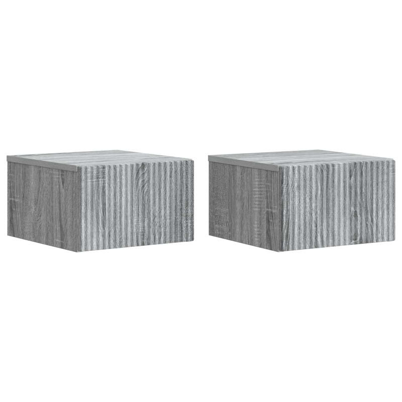 Wisząca Szafka Nocna 2 pcs Szary Sonoma 33 x 34,5 x 20 cm