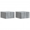 Wisząca Szafka Nocna 2 pcs Szary Sonoma 33 x 34,5 x 20 cm