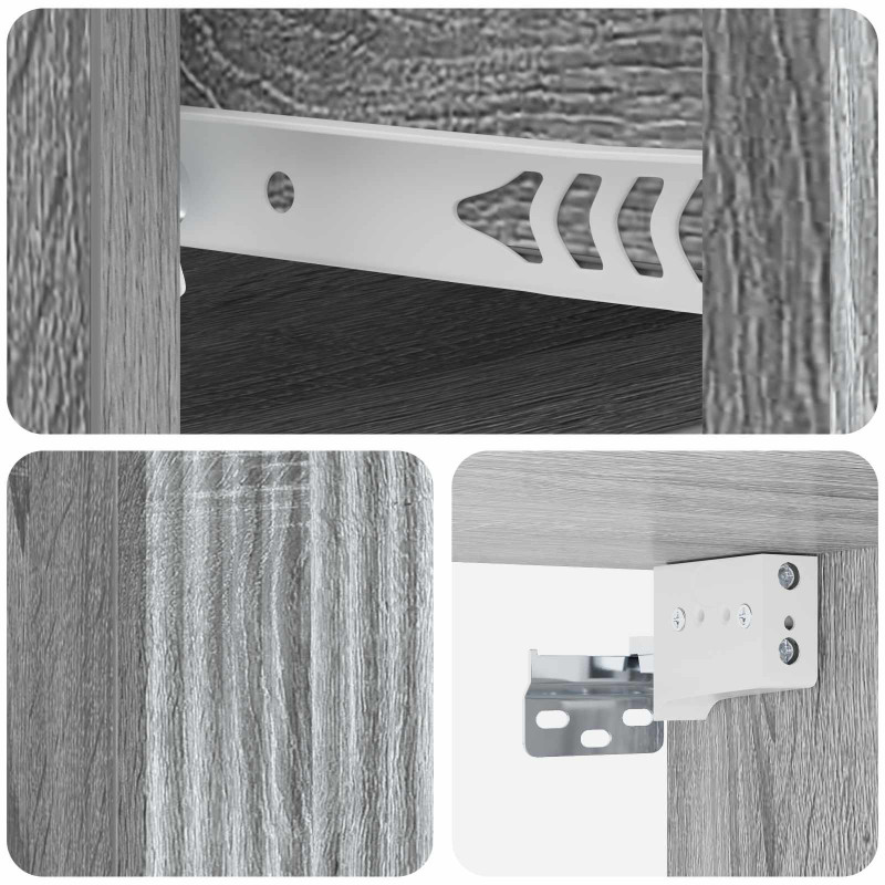 Wisząca Szafka Nocna 2 pcs Szary Sonoma 33 x 34,5 x 20 cm