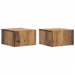 Wisząca Szafka Nocna 2 pcs Stare drewno 33 x 34,5 x 20 cm
