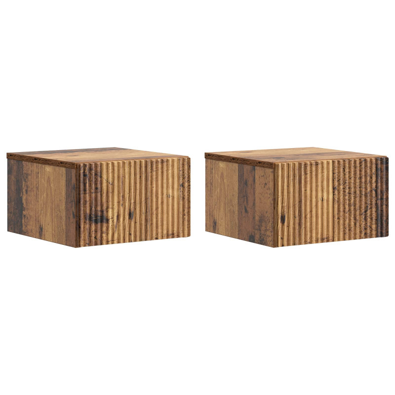 Wisząca Szafka Nocna 2 pcs Stare drewno 33 x 34,5 x 20 cm
