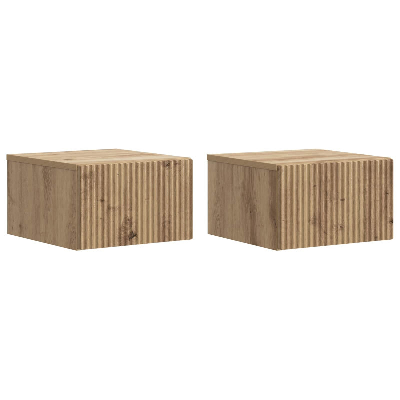 Wisząca Szafka Nocna 2 pcs Dąb artisan 33 x 34,5 x 20 cm
