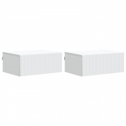 Wisząca Szafka Nocna z szufladą 2 pcs Biały 49 x 34,5 x 20 cm