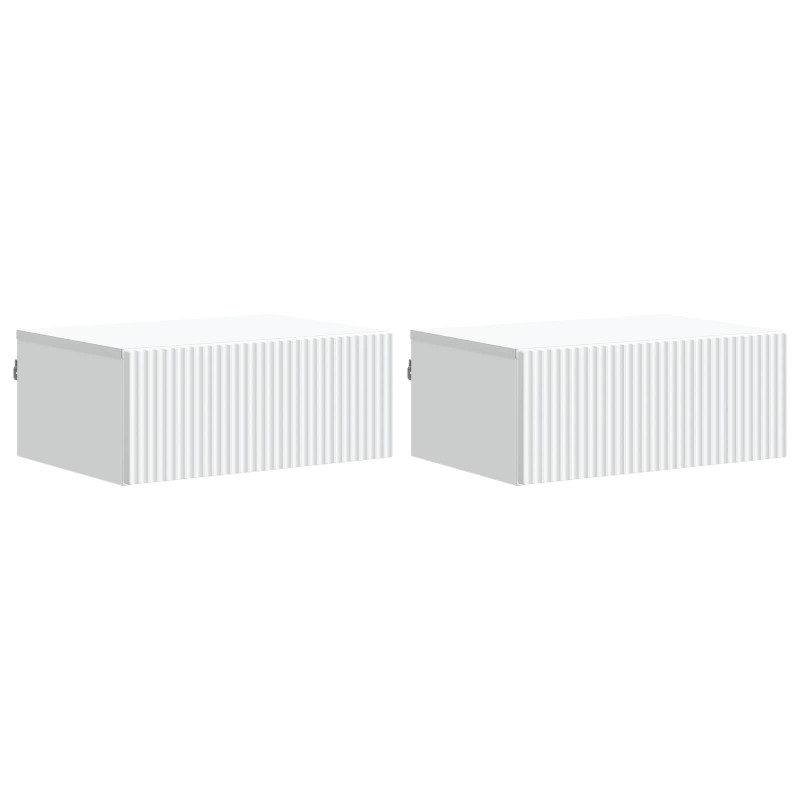 Wisząca Szafka Nocna z szufladą 2 pcs Biały 49 x 34,5 x 20 cm