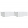 Wisząca Szafka Nocna z szufladą 2 pcs Biały 49 x 34,5 x 20 cm