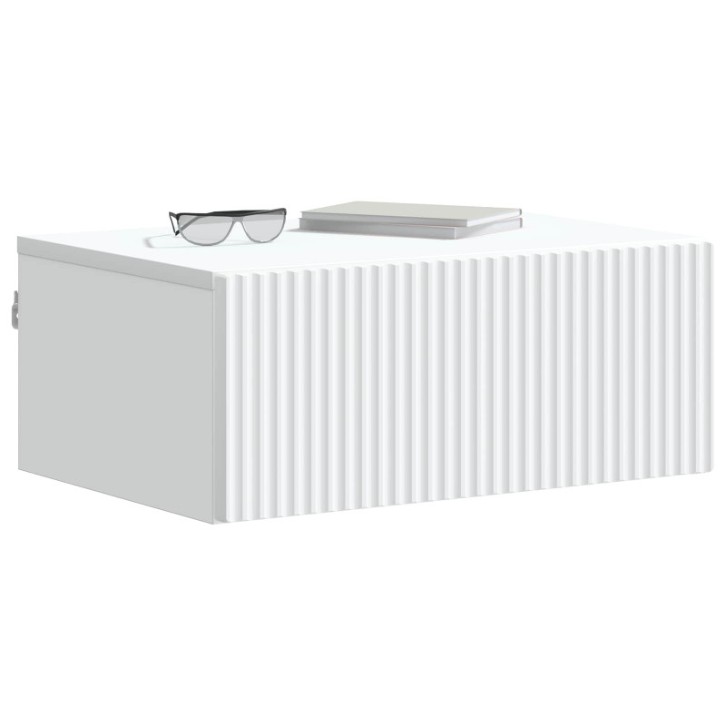Wisząca Szafka Nocna z szufladą 2 pcs Biały 49 x 34,5 x 20 cm