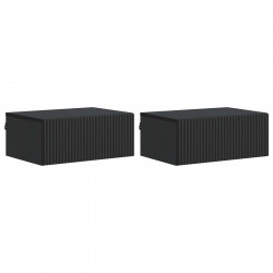 Wisząca Szafka Nocna z szufladą 2 pcs Czarny 49 x 34,5 x 20 cm