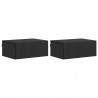 Wisząca Szafka Nocna z szufladą 2 pcs Czarny 49 x 34,5 x 20 cm