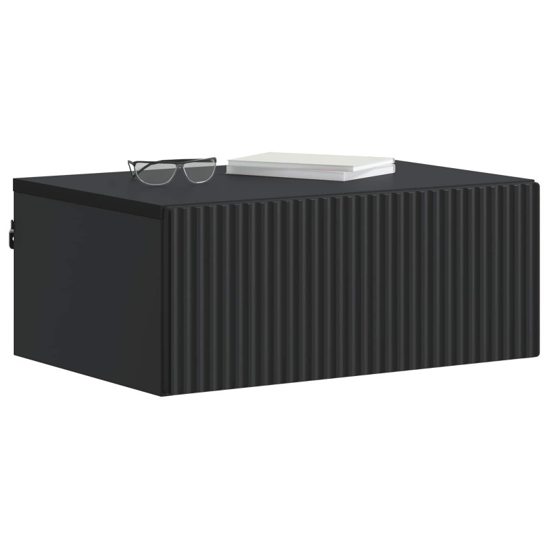 Wisząca Szafka Nocna z szufladą 2 pcs Czarny 49 x 34,5 x 20 cm