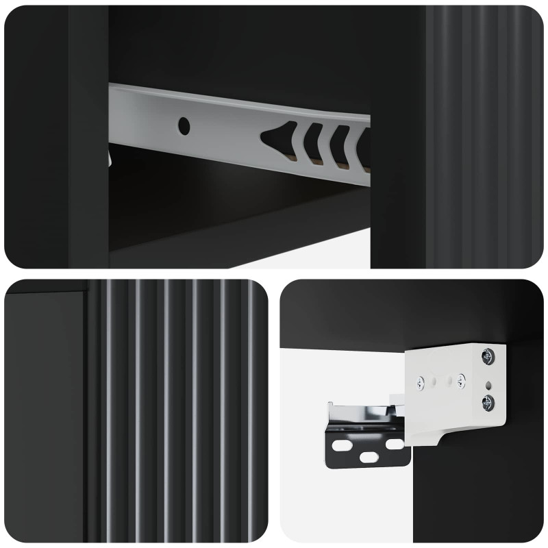 Wisząca Szafka Nocna z szufladą 2 pcs Czarny 49 x 34,5 x 20 cm