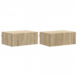 Wisząca Szafka Nocna 2 pcs dąb Sonoma 49 x 34,5 x 20 cm