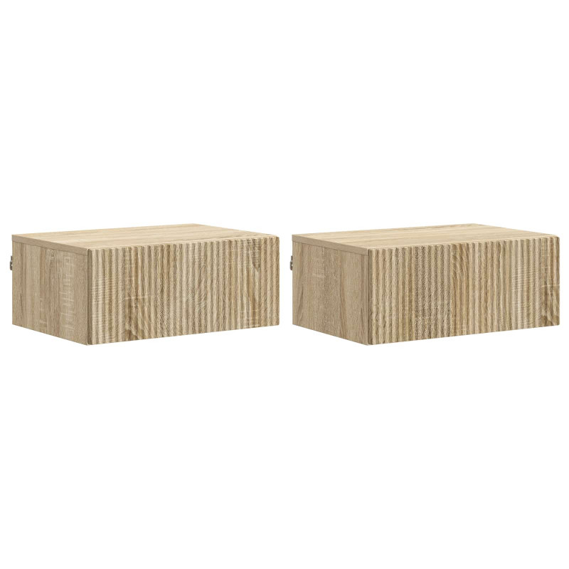 Wisząca Szafka Nocna 2 pcs dąb Sonoma 49 x 34,5 x 20 cm