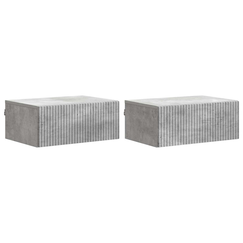 Wisząca Szafka Nocna 2 pcs Betonowy szary 49 x 34,5 x 20 cm