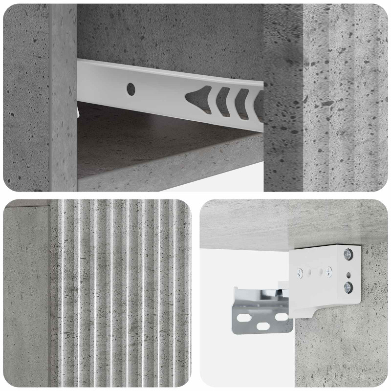 Wisząca Szafka Nocna 2 pcs Betonowy szary 49 x 34,5 x 20 cm