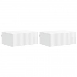 Wisząca Szafka Nocna z szufladą 2 pcs Biały wysoki połysk