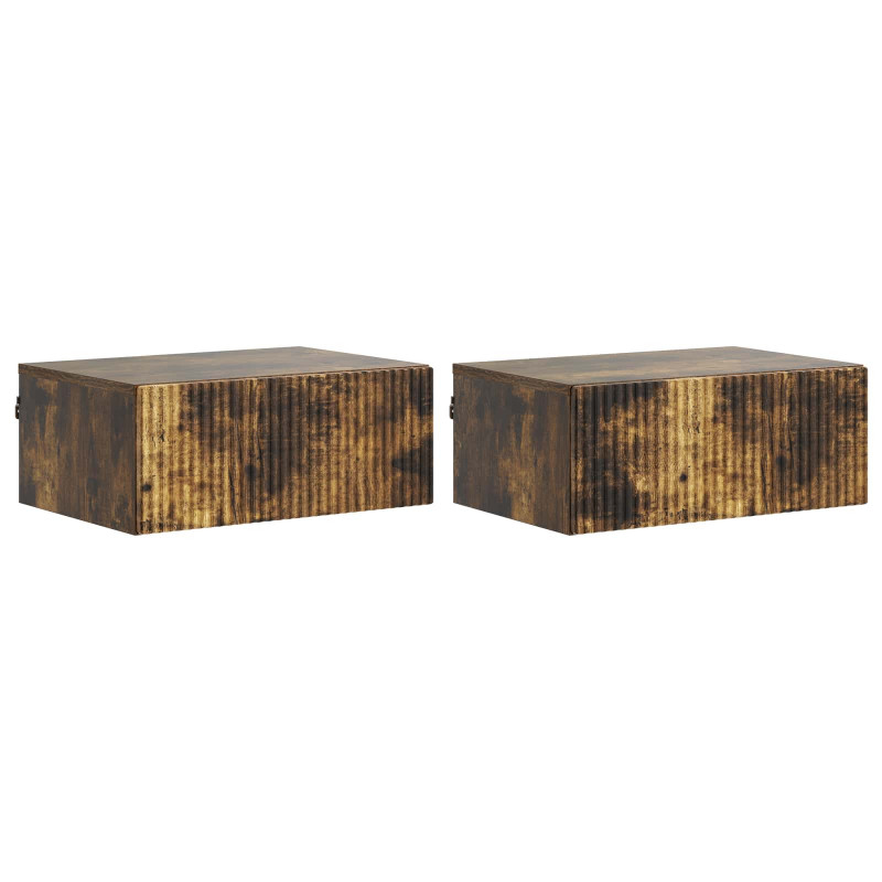 Wisząca Szafka Nocna 2 pcs Dąb wędzony 49 x 34,5 x 20 cm