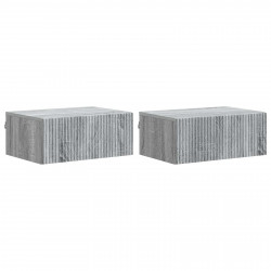 Wisząca Szafka Nocna 2 pcs Szary Sonoma 49 x 34,5 x 20 cm