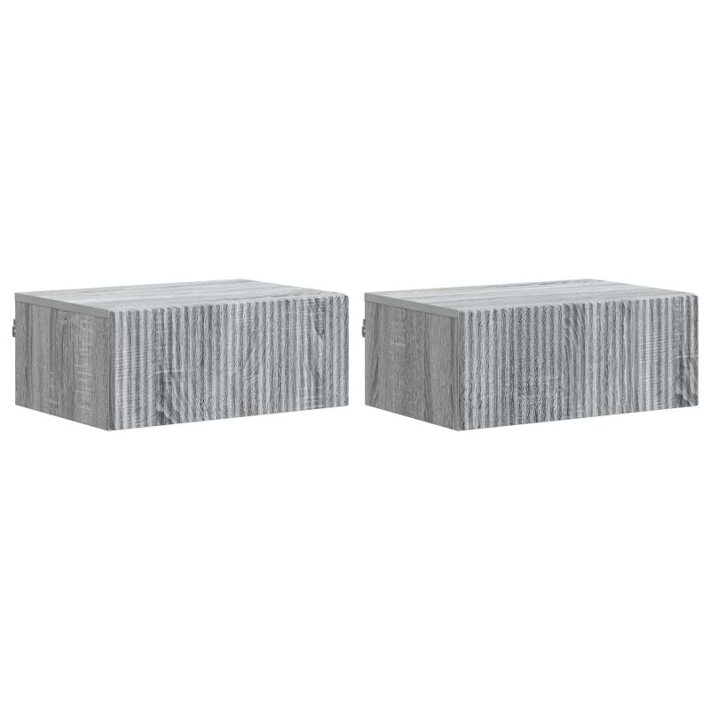 Wisząca Szafka Nocna 2 pcs Szary Sonoma 49 x 34,5 x 20 cm