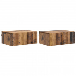 Wisząca Szafka Nocna 2 pcs Stare drewno 49 x 34,5 x 20 cm