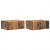 Wisząca Szafka Nocna 2 pcs Stare drewno 49 x 34,5 x 20 cm
