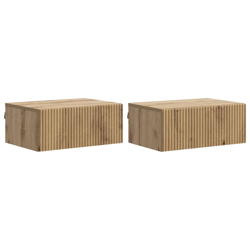 Wisząca Szafka Nocna 2 pcs Dąb artisan 49 x 34,5 x 20 cm