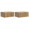 Wisząca Szafka Nocna 2 pcs Dąb artisan 49 x 34,5 x 20 cm