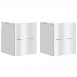 Wisząca Szafka Nocna z szufladą 2 pcs Biały 33 x 34,5 x 40 cm