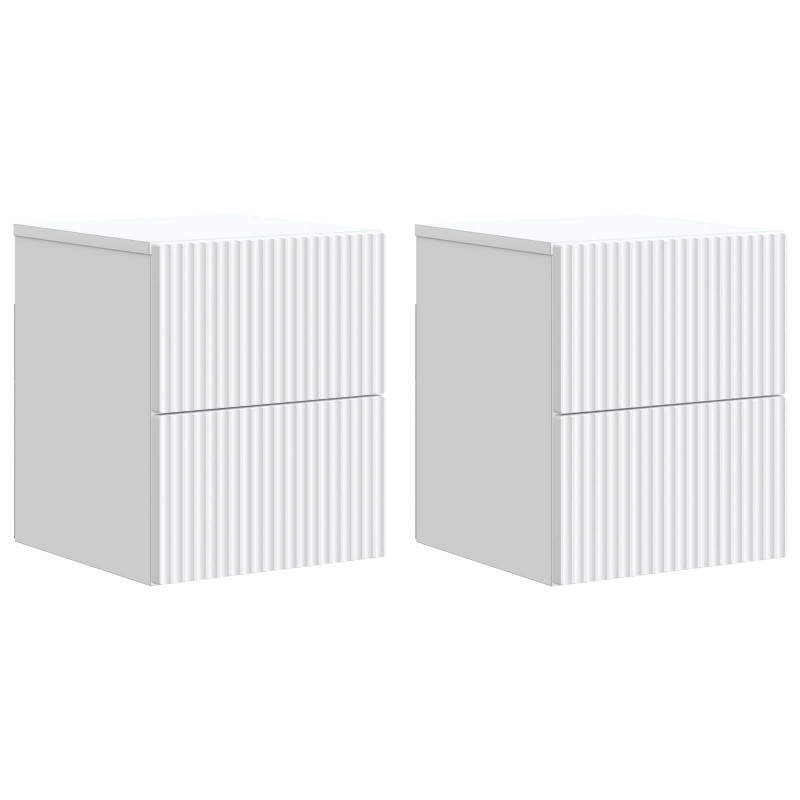 Wisząca Szafka Nocna z szufladą 2 pcs Biały 33 x 34,5 x 40 cm