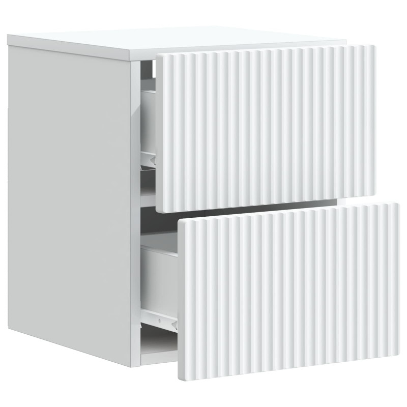Wisząca Szafka Nocna z szufladą 2 pcs Biały 33 x 34,5 x 40 cm