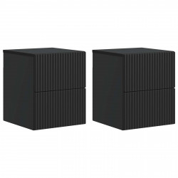 Wisząca Szafka Nocna z szufladą 2 pcs Czarny 33 x 34,5 x 40 cm