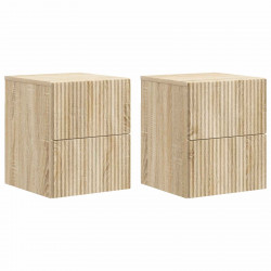 Wisząca Szafka Nocna 2 pcs dąb Sonoma 33 x 34,5 x 40 cm