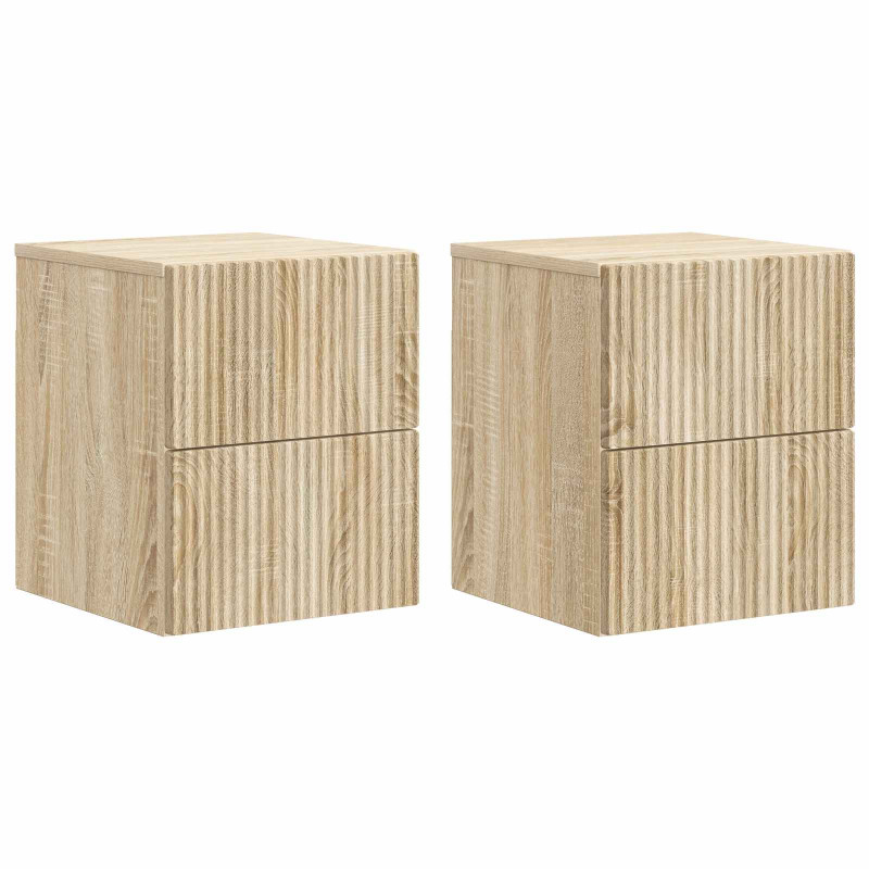 Wisząca Szafka Nocna 2 pcs dąb Sonoma 33 x 34,5 x 40 cm