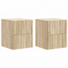 Wisząca Szafka Nocna 2 pcs dąb Sonoma 33 x 34,5 x 40 cm