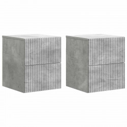 Wisząca Szafka Nocna 2 pcs Betonowy szary 33 x 34,5 x 40 cm