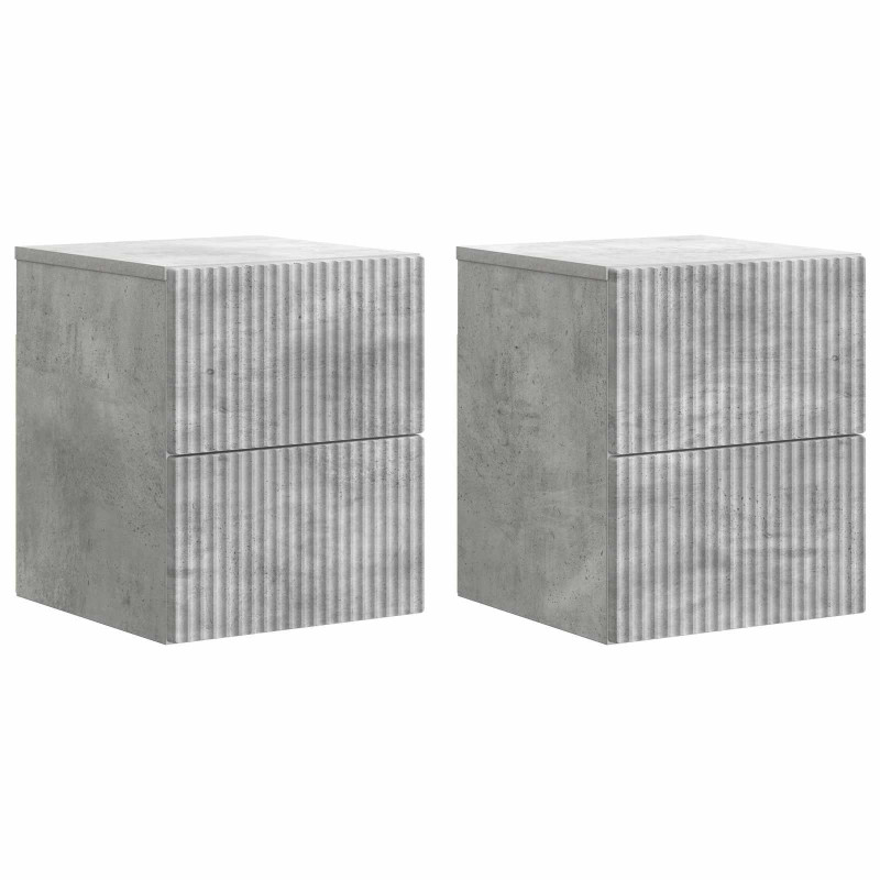 Wisząca Szafka Nocna 2 pcs Betonowy szary 33 x 34,5 x 40 cm