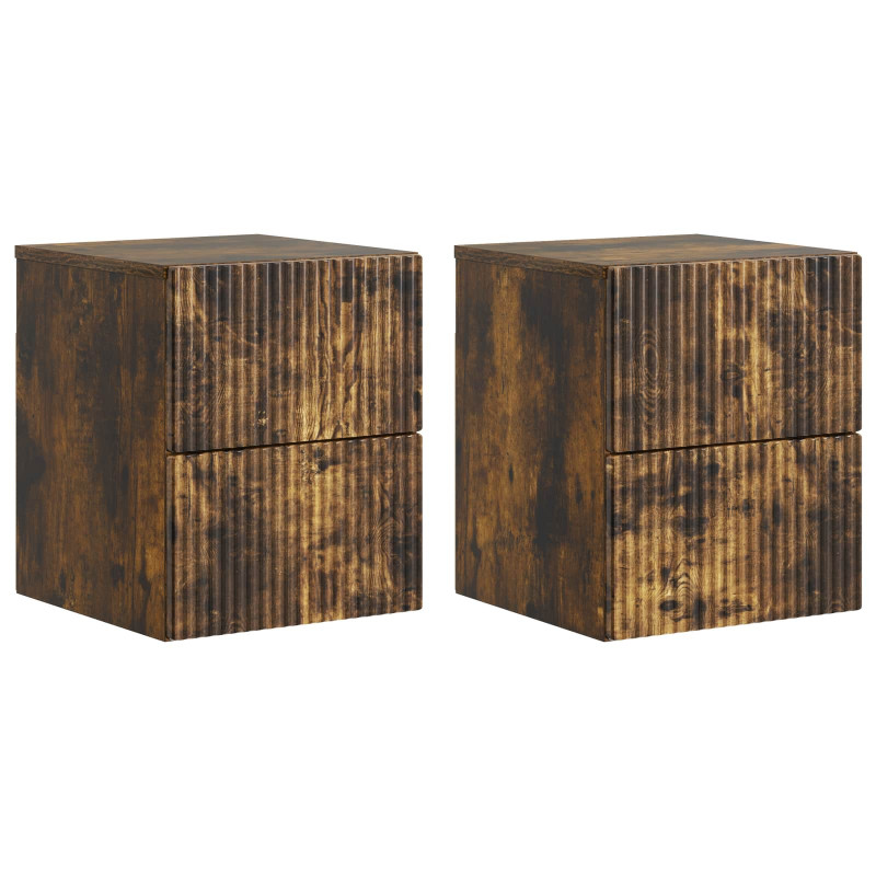 Wisząca Szafka Nocna 2 pcs Dąb wędzony 33 x 34,5 x 40 cm