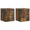 Wisząca Szafka Nocna 2 pcs Dąb wędzony 33 x 34,5 x 40 cm