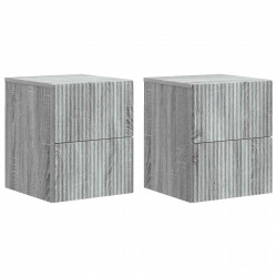 Wisząca Szafka Nocna 2 pcs Szary Sonoma 33 x 34,5 x 40 cm