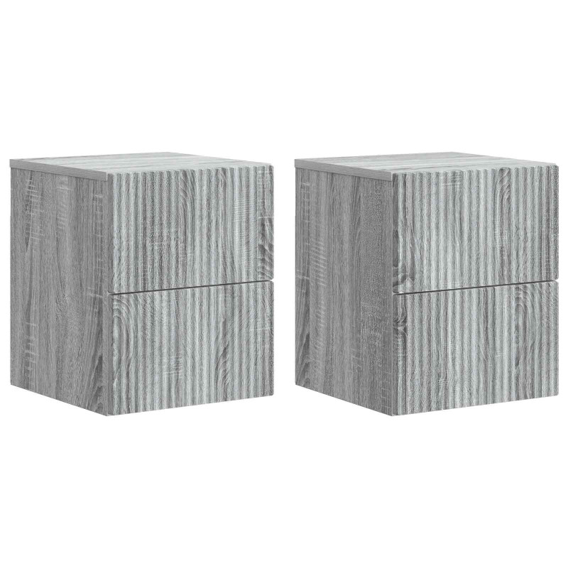 Wisząca Szafka Nocna 2 pcs Szary Sonoma 33 x 34,5 x 40 cm