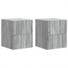 Wisząca Szafka Nocna 2 pcs Szary Sonoma 33 x 34,5 x 40 cm
