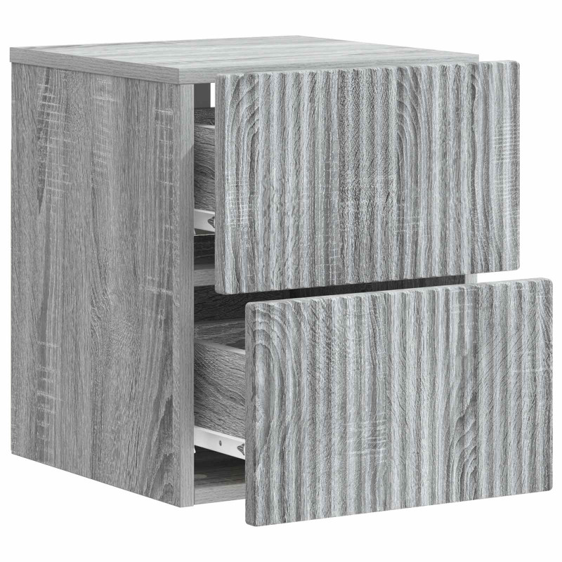 Wisząca Szafka Nocna 2 pcs Szary Sonoma 33 x 34,5 x 40 cm