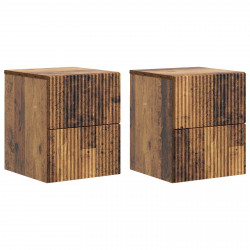 Wisząca Szafka Nocna 2 pcs Stare drewno 33 x 34,5 x 40 cm