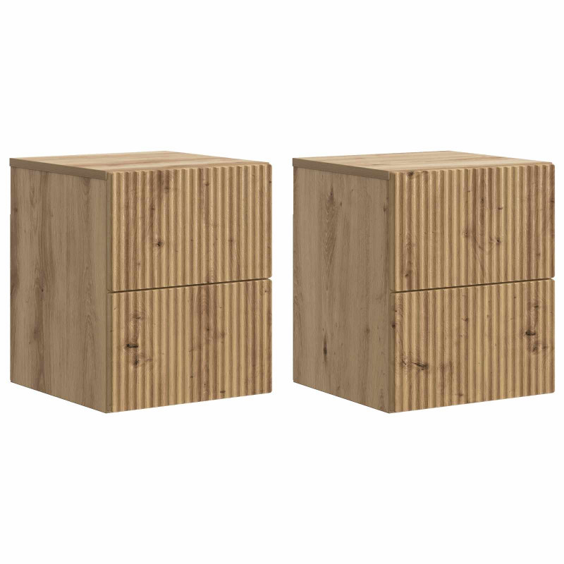 Wisząca Szafka Nocna 2 pcs Dąb artisan 33 x 34,5 x 40 cm