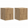 Wisząca Szafka Nocna 2 pcs Dąb artisan 33 x 34,5 x 40 cm