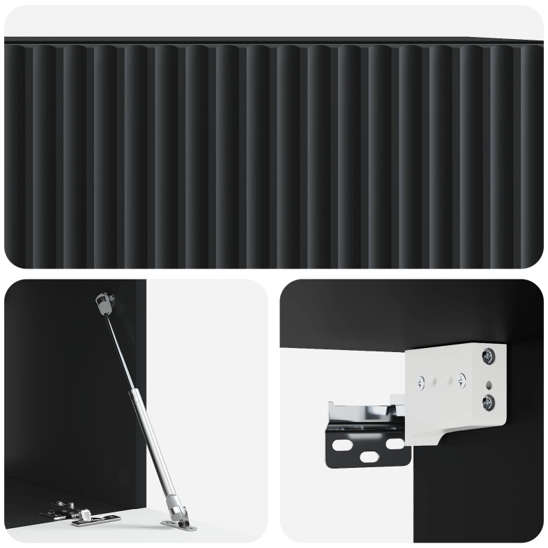 Szafka RTV montowana na ścianie Czarny 59,5 x 41 x 30 cm