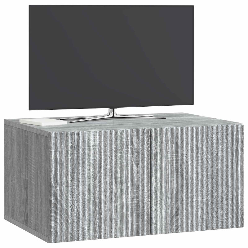 Szafka RTV montowana na ścianie Szary Sonoma 59,5 x 41 x 30 cm