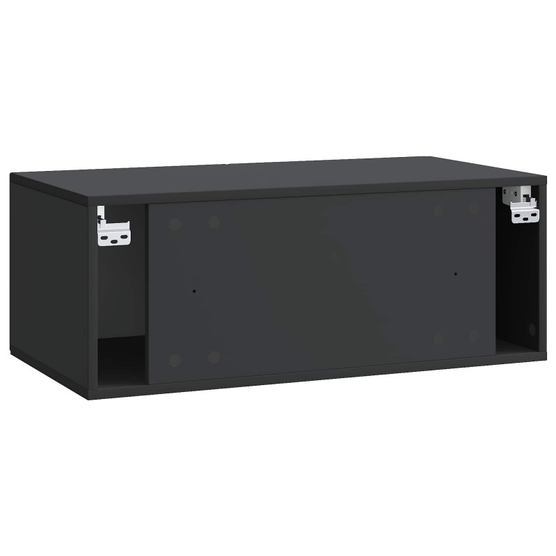 Szafka RTV montowana na ścianie Czarny 78,5 x 41 x 30 cm
